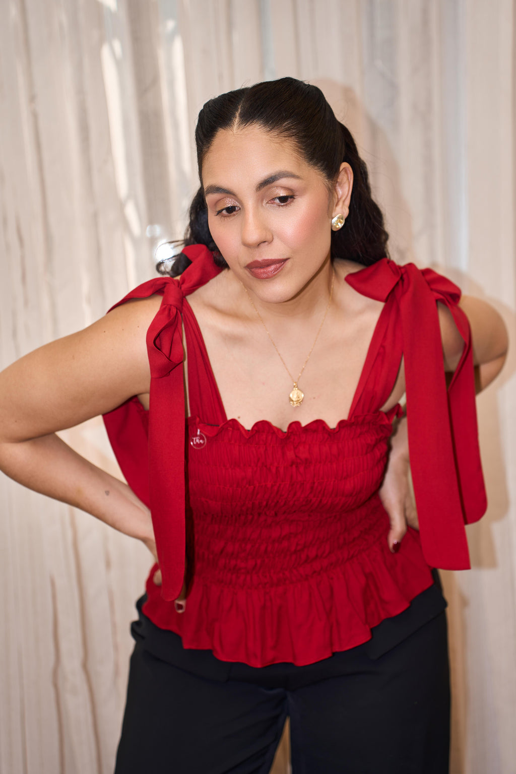 Carola Top Cherry Red
