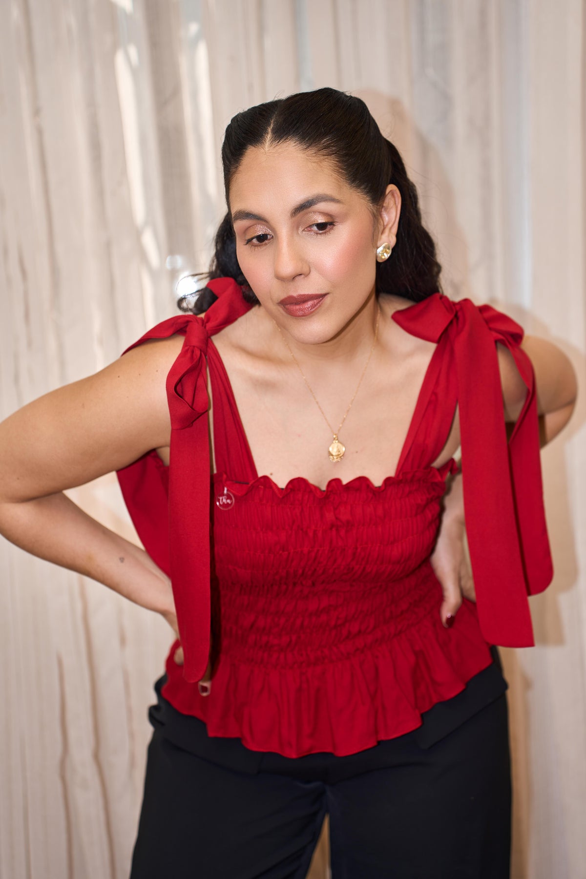 Carola Top Cherry Red