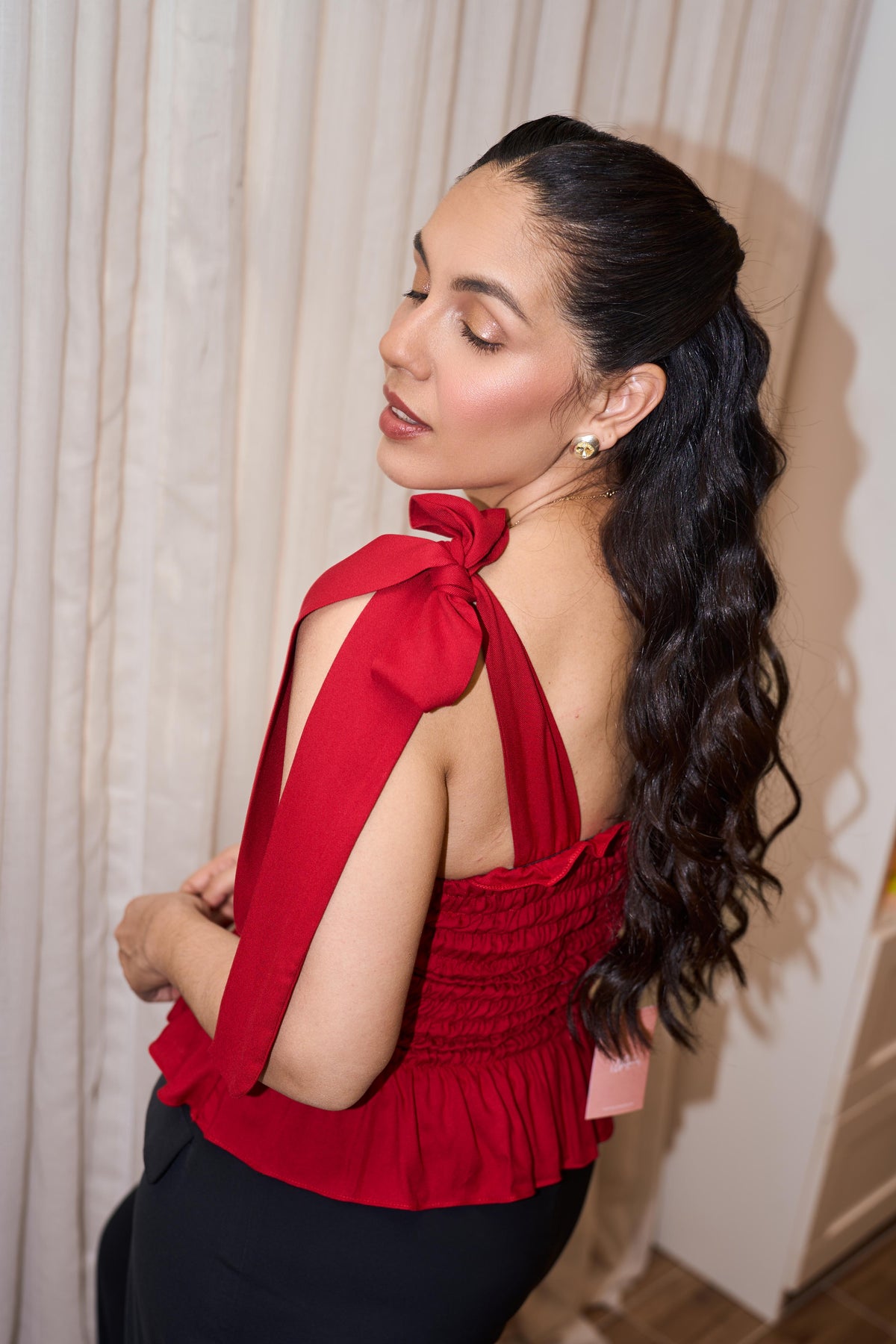 Carola Top Cherry Red
