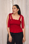 Carola Top Cherry Red