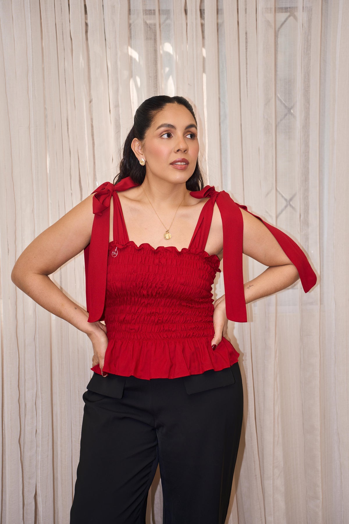 Carola Top Cherry Red