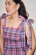 Carola Top Pink Plaid