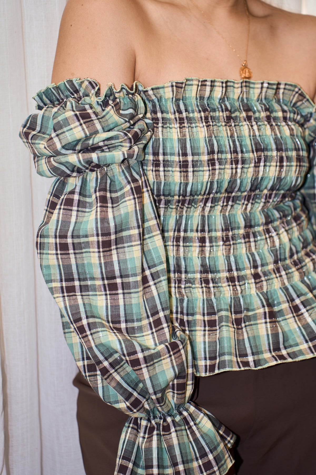 Yeni Top Blue Plaid