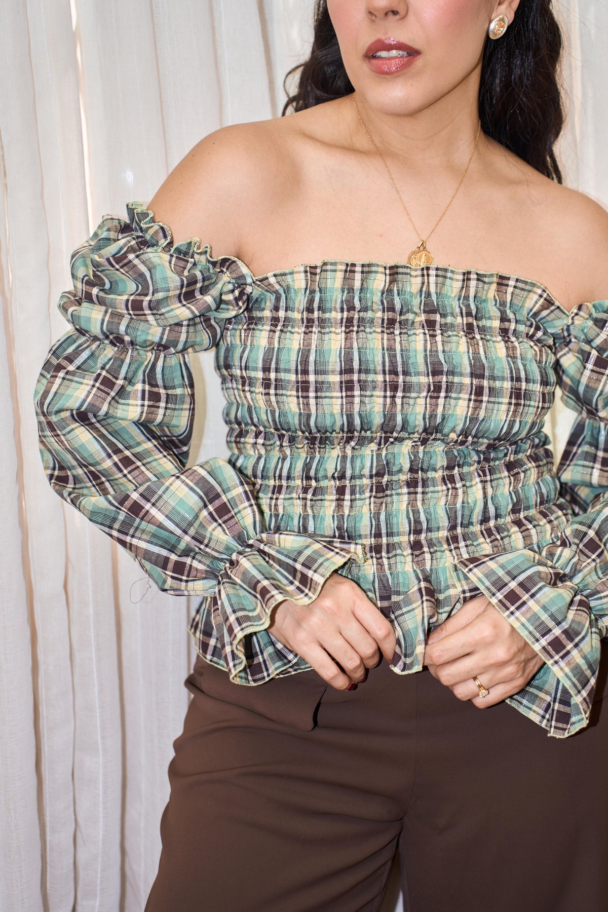 Yeni Top Blue Plaid