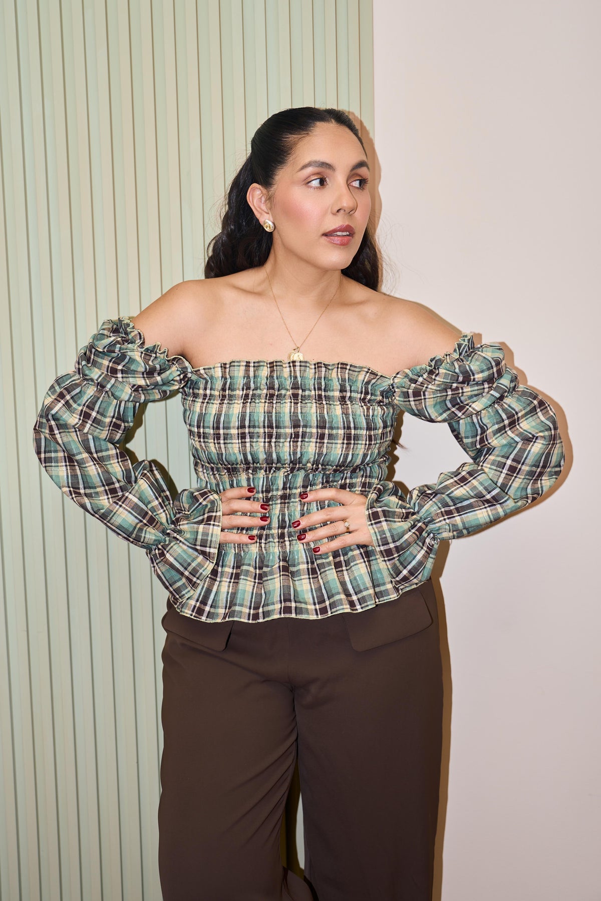 Yeni Top Blue Plaid